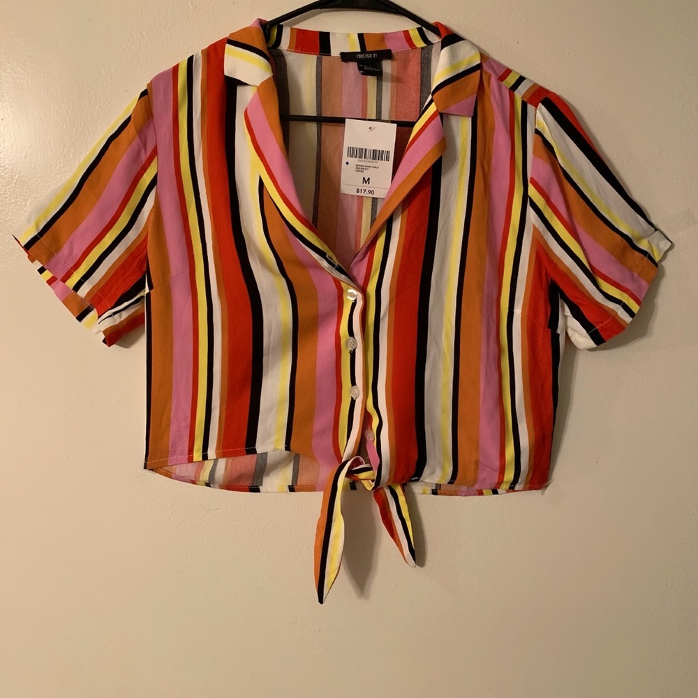 Multicolored stripped crop top